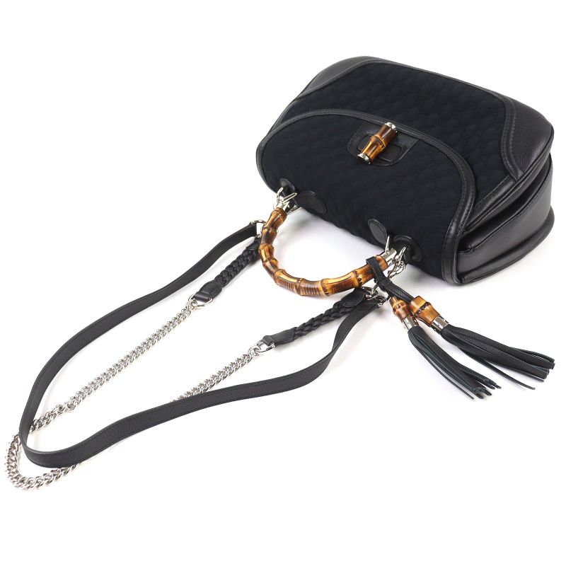 Gucci Leather Microshima Nu-banbu 2-Way Handbag Chain Shoulder Bag — view 5