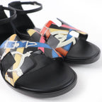 Hermes Santorini Ankle Strap Leather Sandals Black Multicolor 35 Boxes — view 8