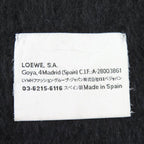 Loewe Mohair Wool Anagram Logo Patch Fringe Long Muffler Black Scarf — view 7
