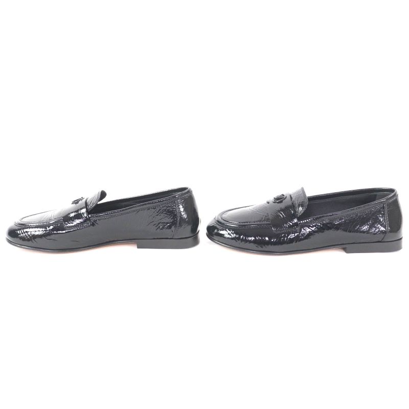 Louis Vuitton 1 Acyyl Soho Line Circle Logo Patent Leather Loafer Black 35 — view 2