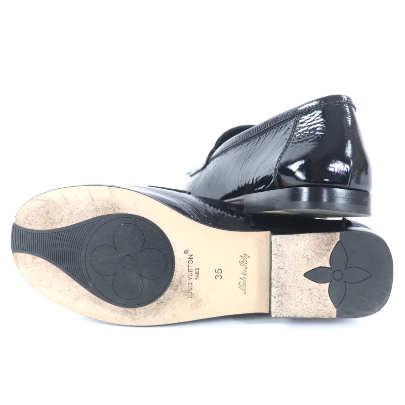 Louis Vuitton 1 Acyyl Soho Line Circle Logo Patent Leather Loafer Black 35 — view 7
