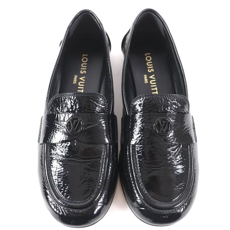 Louis Vuitton 1 Acyyl Soho Line Circle Logo Patent Leather Loafer Black 35 — view 6