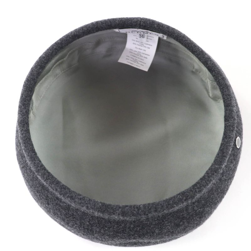 Hermes Santo Honore Wool Cashmere Silver Hardware Serie Beret Gray 56 — view 7