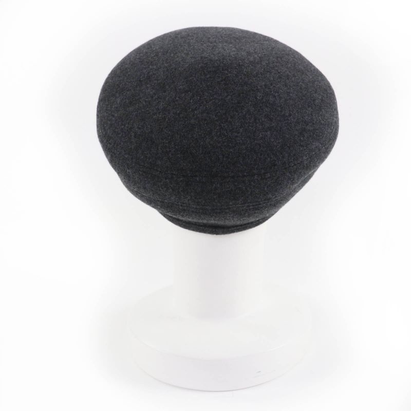 Hermes Santo Honore Wool Cashmere Silver Hardware Serie Beret Gray 56 — view 5