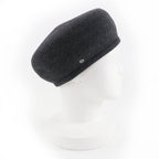Hermes Santo Honore Wool Cashmere Silver Hardware Serie Beret Gray 56 — view 6