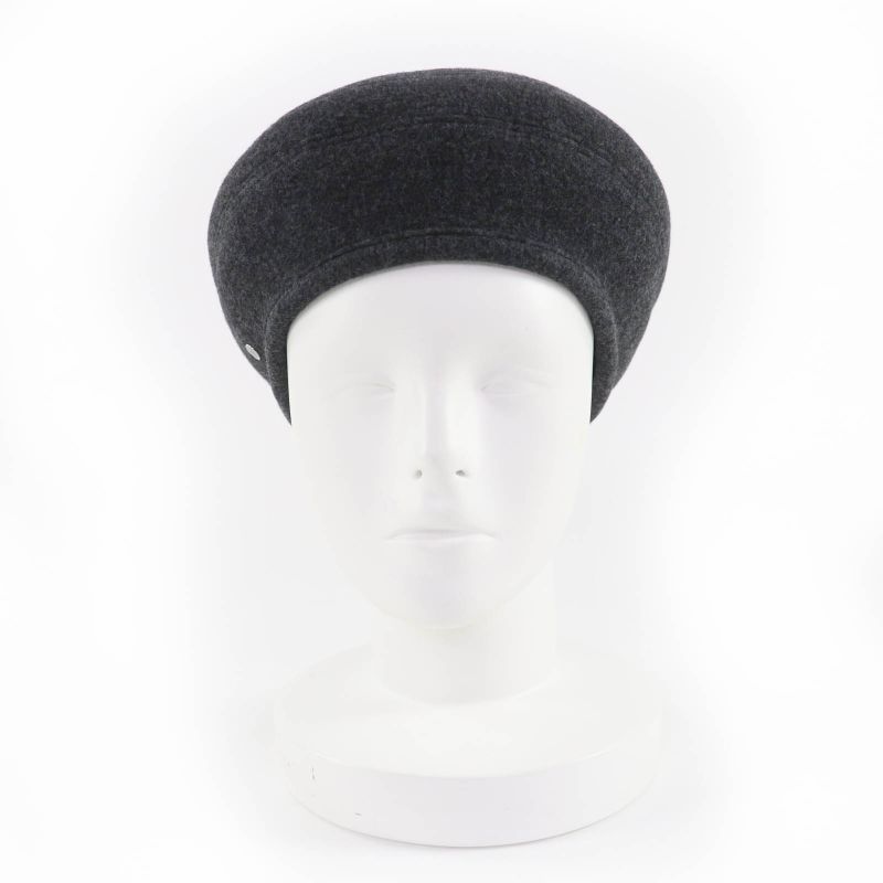 Hermes Santo Honore Wool Cashmere Silver Hardware Serie Beret Gray 56 — view 3