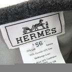 Hermes Santo Honore Wool Cashmere Silver Hardware Serie Beret Gray 56 — view 9