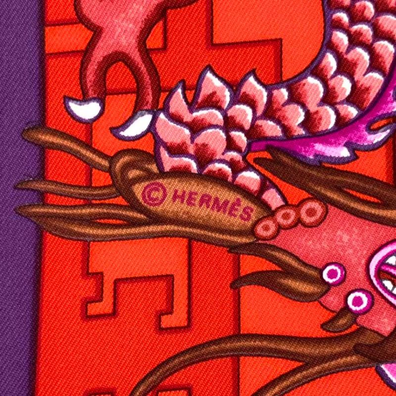Hermes Carre 90 Silk Scarf Turandot Red Box — view 7