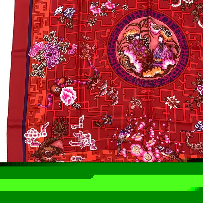 Hermes Carre 90 Silk Scarf Turandot Red Box — view 6
