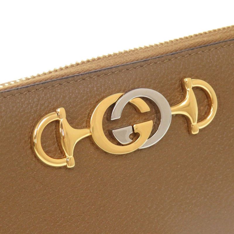 Gucci Zumi Leather Brown Round Zipper-long Wallet 0061 — view 8