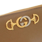 Gucci Zumi Leather Brown Round Zipper-long Wallet 0061 — view 8