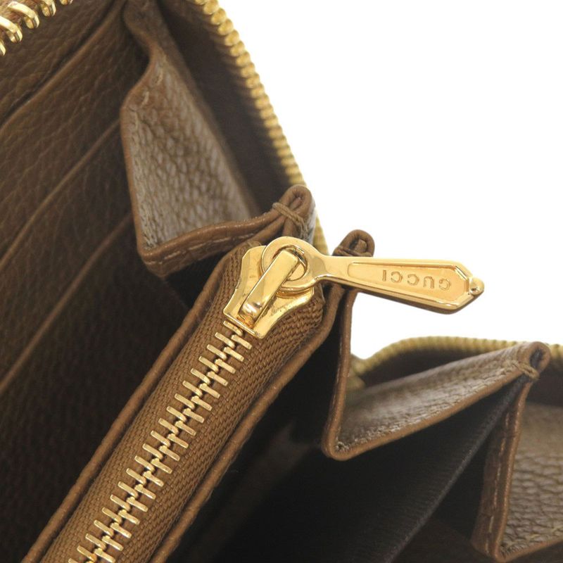 Gucci Zumi Leather Brown Round Zipper-long Wallet 0061 — view 7