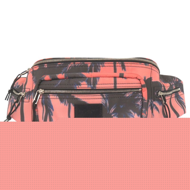 Saint Laurent Paris Palm Tree Pattern Nylon Pink Orange Body Bag 0529 — view 6