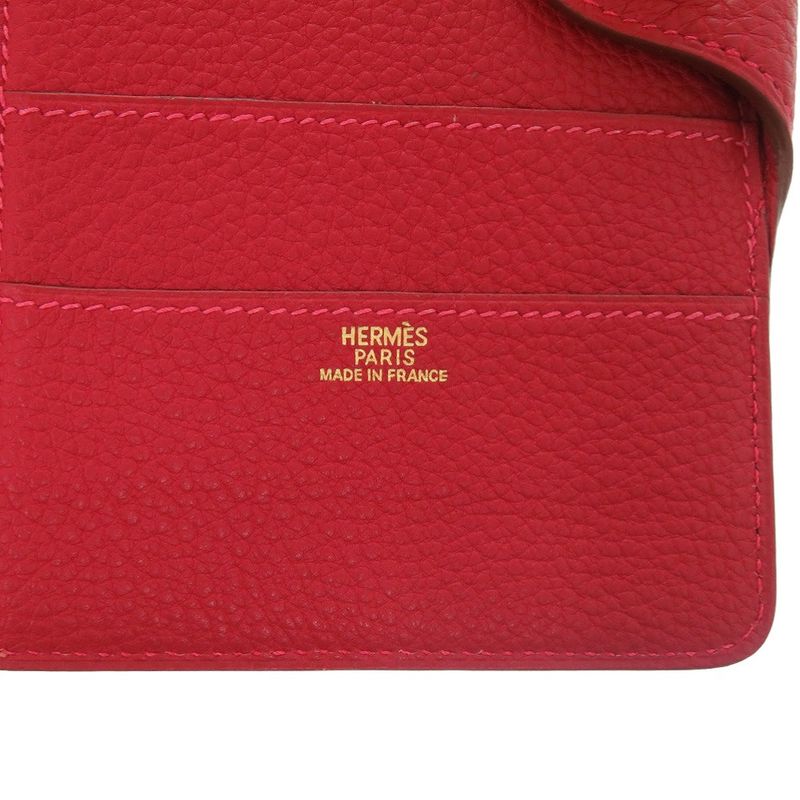 Hermes Dogon MM Togo Red Long Wallet 0026 — view 6