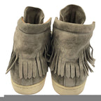 Saint Laurent Paris Suede Leather Fringe Sneakers Gray 37 1 2 — view 4