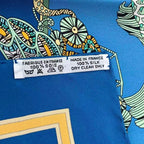 Hermes Carre 90 LE Temps Des Marionnettes Marionette Time Silk Scarf Blue — view 9