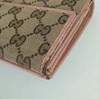 Gucci Wallet W Hook Bifold Long Vegetable Pink GG Canvas — view 5