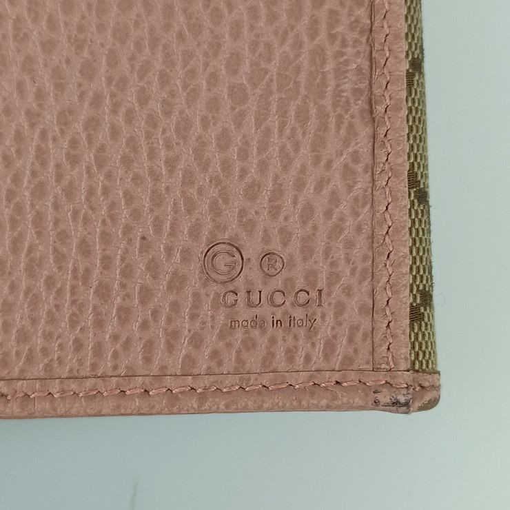 Gucci Wallet W Hook Bifold Long Vegetable Pink GG Canvas — view 8