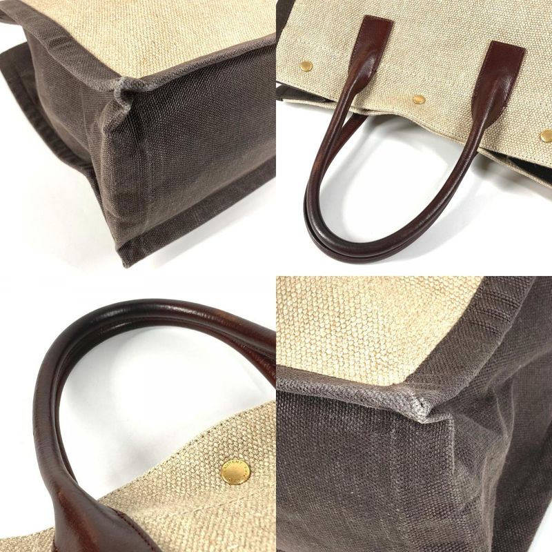 Saint Laurent Paris Handbag Noe Rive Gauche Linen Brown — view 8