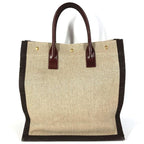 Saint Laurent Paris Handbag Noe Rive Gauche Linen Brown — view 3