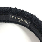 Chanel Headband CC Logo Coco Mark Faux Pearl Tweed Canvas Black — view 6
