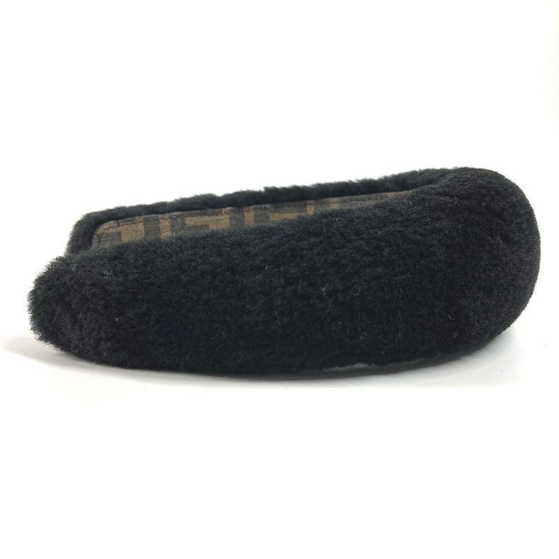 Fendi Headband Fur Mohair Zucca Logo Black — view 4