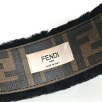 Fendi Headband Fur Mohair Zucca Logo Black — view 6