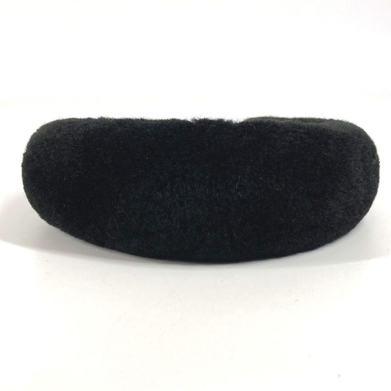 Fendi Headband Fur Mohair Zucca Logo Black — view 3