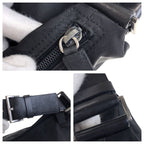 Prada Tessuto Triangle Logo Plate Black Silver Hardware Nylon Leather — view 6
