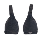 Prada Tessuto Triangle Logo Plate Black Silver Hardware Nylon Leather — view 9