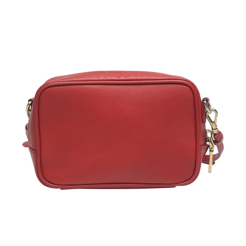 Prada 1 N1674 Camera Shoulder Bag Vitello Phoenix Red — view 3