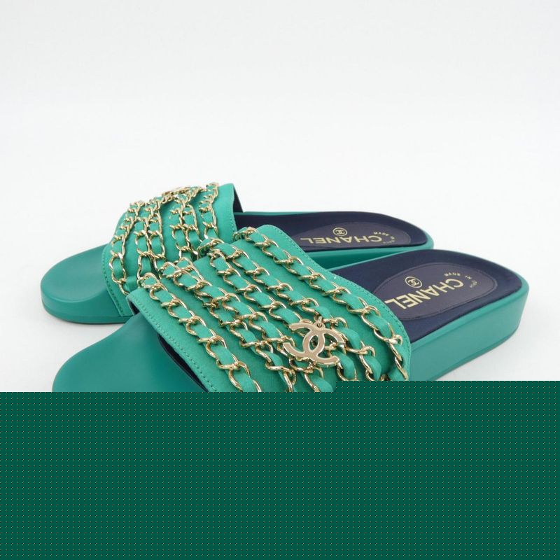 Chanel Size 37 Green Sandals — view 4