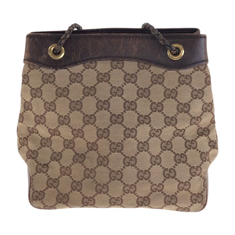 Gucci Beige Brown Gold Hardware GG Canvas Leather Shoulder Bag Handbag — view 3