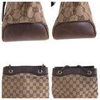 Gucci Beige Brown Gold Hardware GG Canvas Leather Shoulder Bag Handbag — view 7