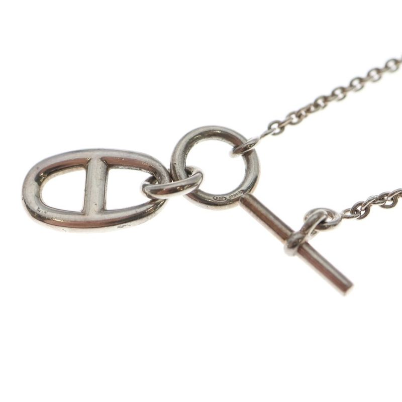 Hermes Chaine D'ancre Amulet Necklace Pendant Chain Silver SV 925 — view 7