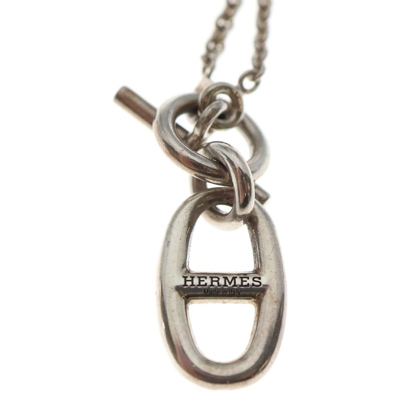 Hermes Chaine D'ancre Amulet Necklace Pendant Chain Silver SV 925 — view 6