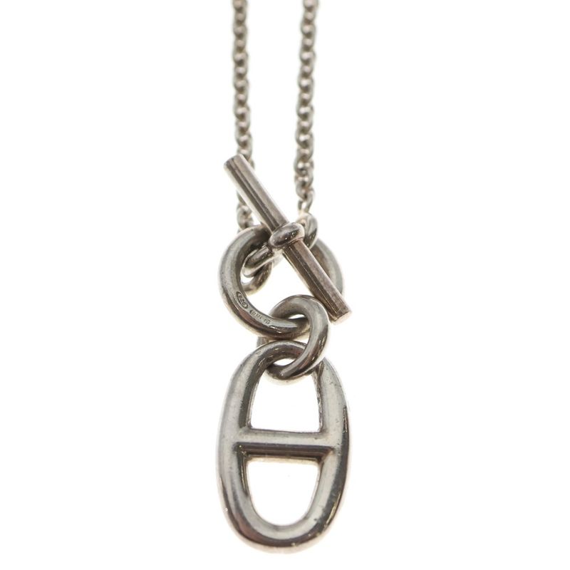Hermes Chaine D'ancre Amulet Necklace Pendant Chain Silver SV 925 — view 4