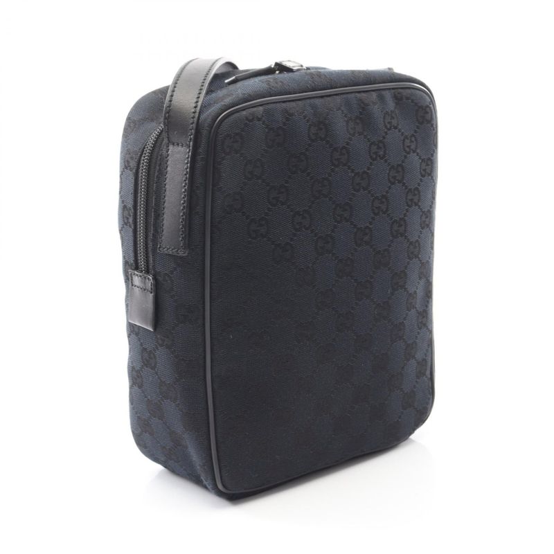 Gucci Shoulder Bag GG Canvas 018.1612 Black Leather — view 3