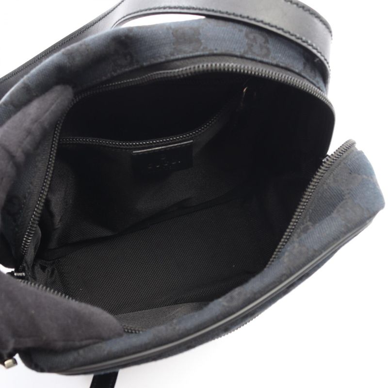 Gucci Shoulder Bag GG Canvas 018.1612 Black Leather — view 4