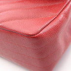 Chanel Shoulder Bag Bias Stitch Red Leather Chain — view 7