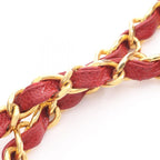 Chanel Shoulder Bag Bias Stitch Red Leather Chain — view 9