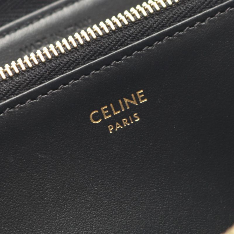 Celine Round Long Wallet Triomphe Large Zip 10 B55 2 BQ3 38 NO Black — view 4