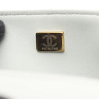Chanel Shoulder Bag Quilted Light Gray Leather Small Flap Chain — view 6