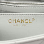 Chanel Shoulder Bag Quilted Light Gray Leather Small Flap Chain — view 5