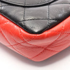 Chanel Shoulder Bag Quilted Tricolor Black Navy Red Leather — view 8