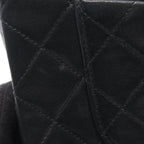 Chanel Shoulder Bag Quilted Double Flap Black Lambskin Chain — view 9