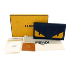 Fendi Wallet Long Leather Bug's Eye Black Flap Style — view 5