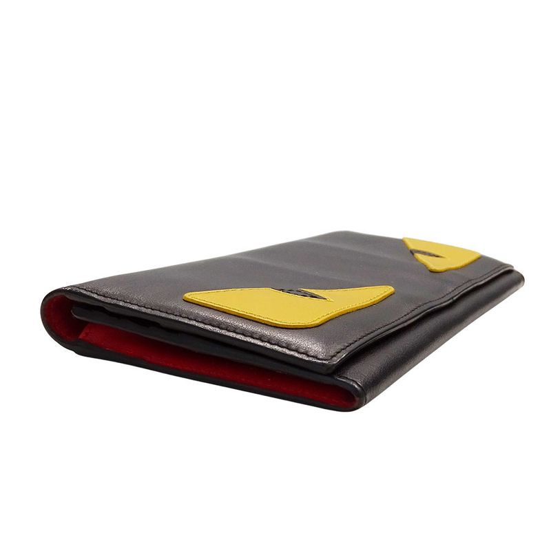 Fendi Wallet Long Leather Bug's Eye Black Flap Style — view 3