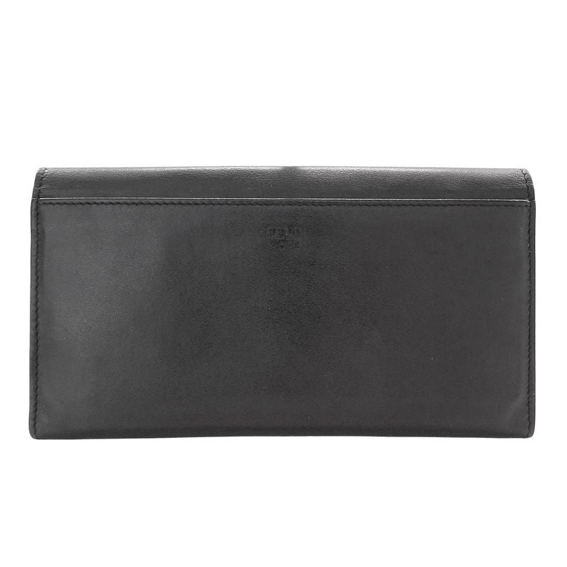 Fendi Wallet Long Leather Bug's Eye Black Flap Style — view 2