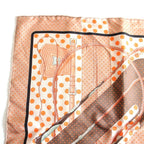 Hermes Carre 45 Gavroche Scarf Clic Clac Silk Brown — view 2